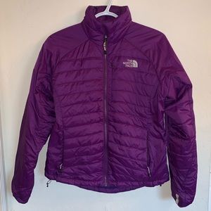 North face light puffer jacket in amethyst color